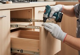 نمایش توضیحات تعویض ریل کشویی کابینت